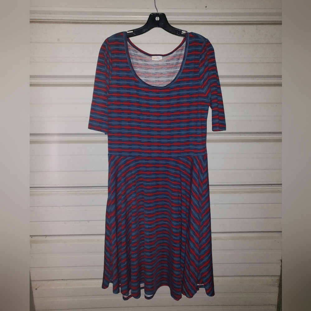 Plus Size 2X Lularoe Dress women's blue red color